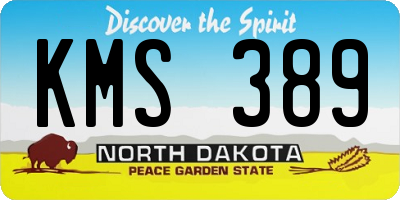 ND license plate KMS389