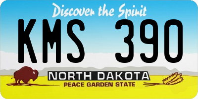 ND license plate KMS390