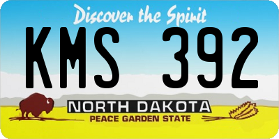 ND license plate KMS392