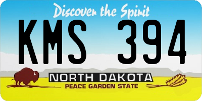 ND license plate KMS394