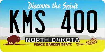 ND license plate KMS400