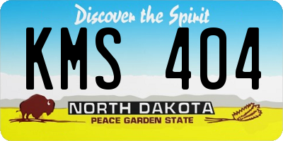 ND license plate KMS404
