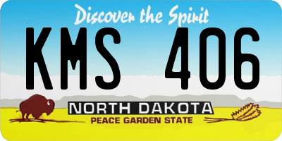 ND license plate KMS406