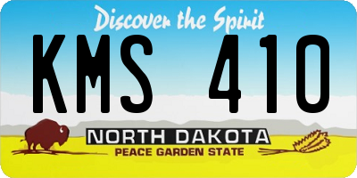 ND license plate KMS410
