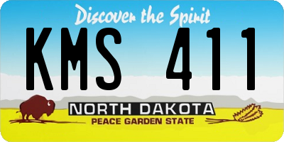 ND license plate KMS411