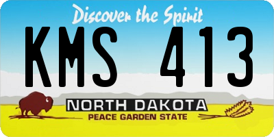 ND license plate KMS413