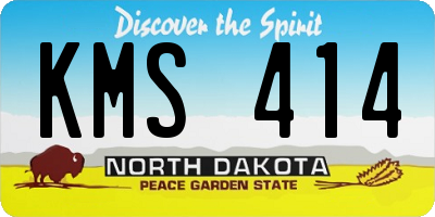 ND license plate KMS414