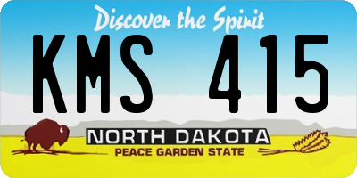 ND license plate KMS415