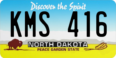ND license plate KMS416