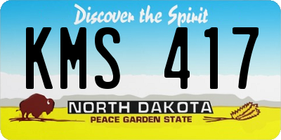 ND license plate KMS417