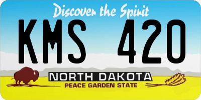 ND license plate KMS420