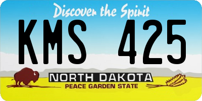 ND license plate KMS425