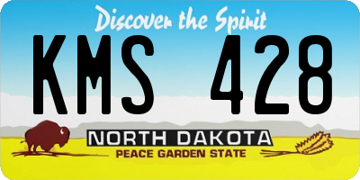 ND license plate KMS428