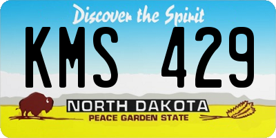 ND license plate KMS429