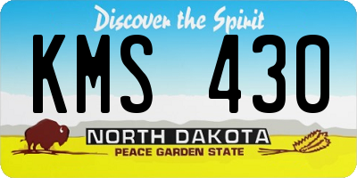ND license plate KMS430