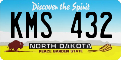 ND license plate KMS432