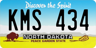 ND license plate KMS434