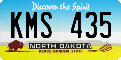 ND license plate KMS435