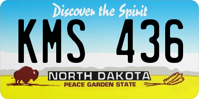 ND license plate KMS436