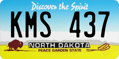 ND license plate KMS437