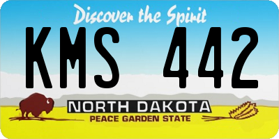 ND license plate KMS442
