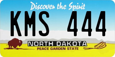 ND license plate KMS444
