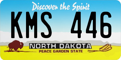 ND license plate KMS446