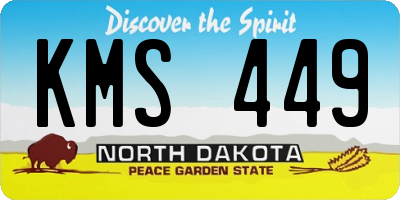 ND license plate KMS449