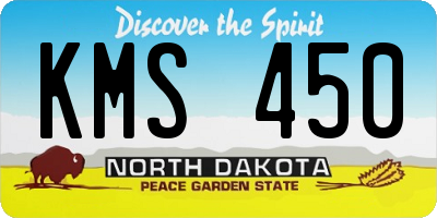ND license plate KMS450