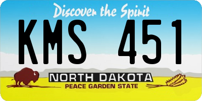 ND license plate KMS451