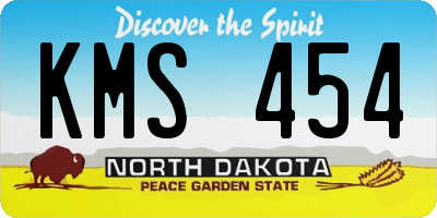 ND license plate KMS454