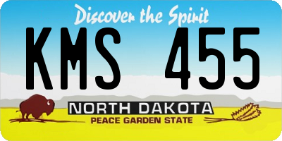 ND license plate KMS455