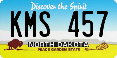 ND license plate KMS457