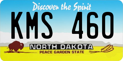ND license plate KMS460