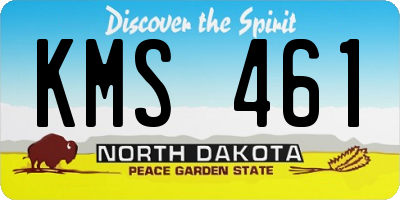 ND license plate KMS461