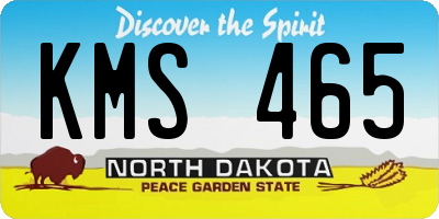 ND license plate KMS465