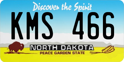 ND license plate KMS466