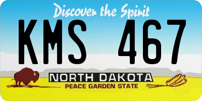 ND license plate KMS467
