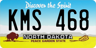 ND license plate KMS468