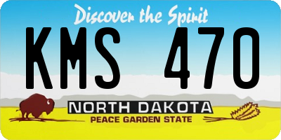 ND license plate KMS470