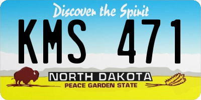 ND license plate KMS471