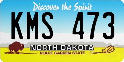 ND license plate KMS473