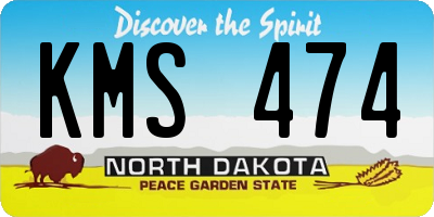 ND license plate KMS474