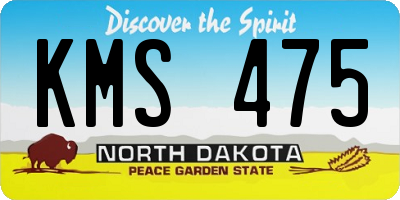 ND license plate KMS475