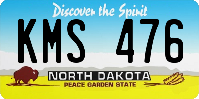 ND license plate KMS476