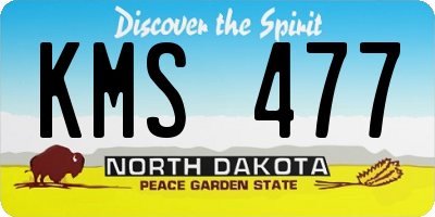 ND license plate KMS477