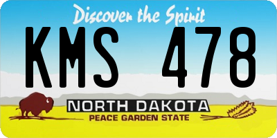 ND license plate KMS478
