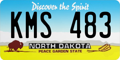 ND license plate KMS483