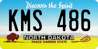 ND license plate KMS486