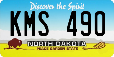 ND license plate KMS490